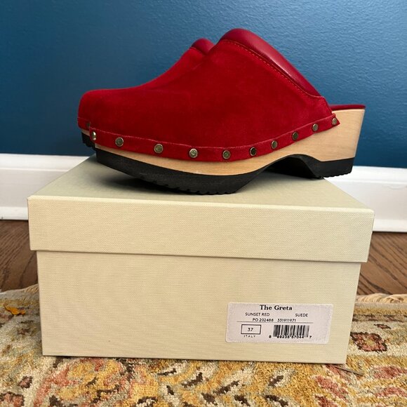M. Gemi Red leather clogs - Picture 2 of 11